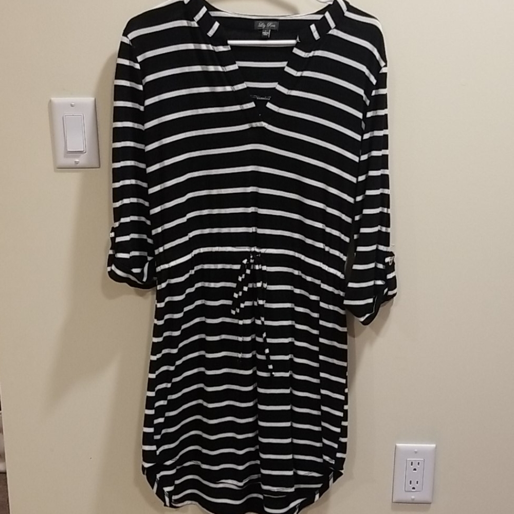 Black striped dress